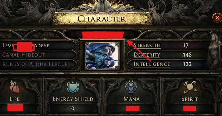 Character name location